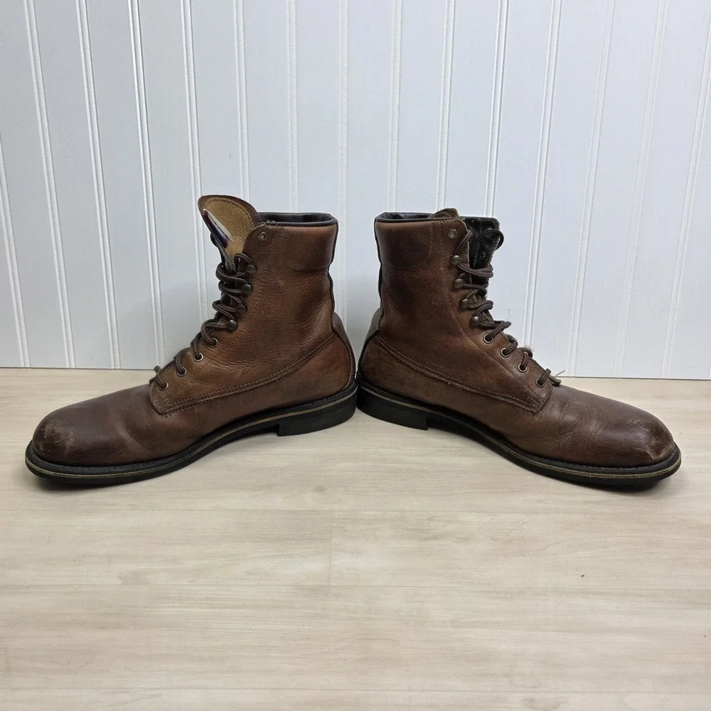 Foot-So-Port Boots Brown Leather Ankle Lace Up Men's‎ Size 8